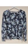 Oui Women's Handprinted Floral Knit Top, Multicoloured, Size 8