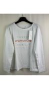 Juvia Loungewear Long Sleeved Cotton Top, White, Size S
