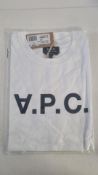 Two A.P.C. Men's Print T-Shirts, White/Black, Size S