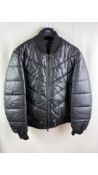 Hugo Boss Men's Leather Quilted Geton Jacket, Black, UK 48