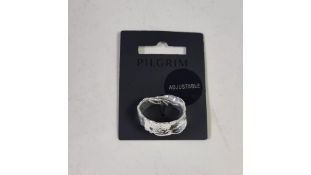 Three Pilgrim Silver Plated Adjustable Ring