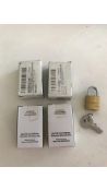 Two Sets of 4 Master Lock 4120KA-213 Key Padlock with Brass Body, Gold, 3, 4 X 2 X 1 C