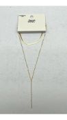 Ten Liars and Lovers Stainless Steel Double Y Necklace Minimalist Bar Pendant In Gold