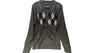 Gabicci Men's Patterned Sweater, Olive, Size XL