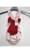Two Phi Girl's Heart Romper, Pink/Red, Size 12 Months