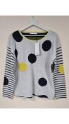 Oui Women's Pullover Spot Jumper, Grey, Multicoloured, Size 10