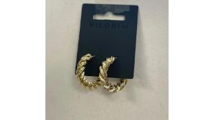 Six Pilgrim Leila Chunky Twirl Earrings 262142023, Gold Plated