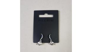 Seven Pilgrim Silver Dangle Heart Earrings