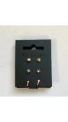 Three Pilgrim Lana Gold Plated Earrings Set 26212-2713