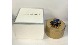 Two Joanna Buchanan Lapis Lazuli Vintage Bug Jewellery Boxes, Gold & Blue