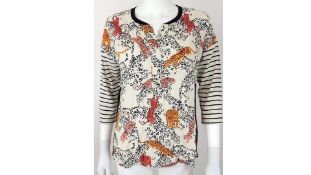 Oui Leopard and Tiger Print Women's T-Shirt, Multicoloured, Small