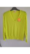 from Future Ice Wool Oversized Women's V Neck Top, Fluorescent Yellow, XS