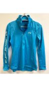 Under Armour Women's Graphic Long Sleeve Zip Top, Blue, Size S