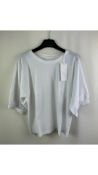 Juvia Loungewear Short Sleeved Top, White, Size S