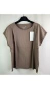 Juvia Loungewear Short Sleeved Top, Taupe, Size S