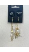Three Pilgrim Energetic Freshwater Pearl Earrings, Gold Plated