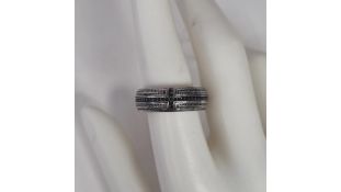 Thomas Sabo Unisex Bang Ring Cross Pave, 925 Sterling Silver, Size 58