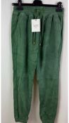 Swindles Women's Suede Joggers, Green, Size 38