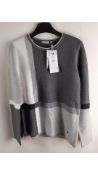 Rabe Women's Block Pattern Jumper, Grey, Size 12