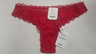 Two Aubade Women's Thongs, Rosessence, Gala, Size XS