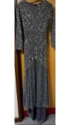 Shimmi Women's Long Evening Dress, Grey, UK 8,
