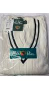Alan Paine Men's Cricket Cable Jumper, White, Size UK 44