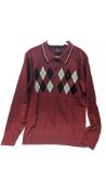Gabicci Men's Patterned Sweater, Red, Size M