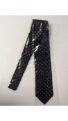 TwoWoods of Shropshire Men's Tie, Black/Grey Polka Dot