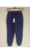 Il Gufo Boys Contrast Trim Sweatpants, Blue, Black, Size 10 Years