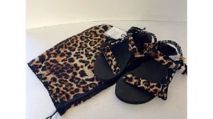 Arizona Love Leo Print Bandana Sandals, Black/Brown, EU 40