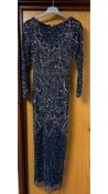 Shimmi Women's Long Evening Dress, Navy Blue, UK 8,