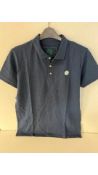 Two Kronstadt Albert Recycled Cotton Polo Shirts, Blue, Size L