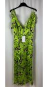 Les Reveries Women's Ruffled Floral-Print Mini Dress, Green, Size 4