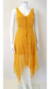 The KoopelesWomen's Earth Muslin Illusion Dress, Mustard, Size 0