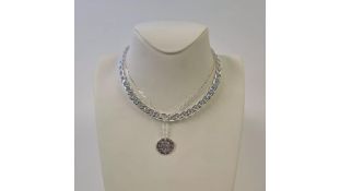 Six Pilgrim 2 Necklace Set, Chain Necklace and Coin, Silver Plated