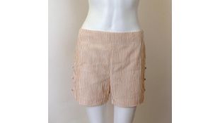 Club Monaco Pinstripe Shorts, Pink/White, Size S