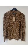 Two A.P.C. Womens Diana Blouse, Leopard Print, Size 4-6 UK