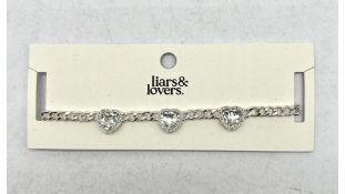 Sixteen Liars and Lovers Silvertone Heart Crystal Choker Necklace