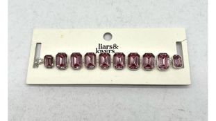 Ten Liars and Lovers Silvertone Crystal Choker Necklace Purple