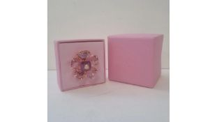 Swarovski Flower Cocktail Ring, Pink, Size 52