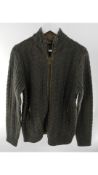 John Varvatos Collection Cable Knit Zip Up Sweater, Size M