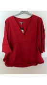 Ulla Popken Women's Blouse, Red, EU 50/52