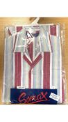 Somax Men's Red Stripe Cotton Pyjama, White/Blue, Size S