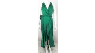 Cecilia Women's Sleeveless Wrap Front Maxi Dress, Emerald Green, Size 6