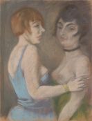 Georg Tappert. ”Zwei gegenüberstehende Mädchen”. 1920s