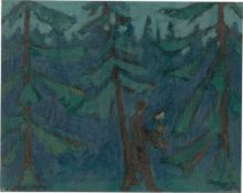 Kurt Scheele. Lumberjack in the forest. 1939