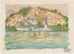 Otto Dix. ”Am Bodensee – Blick über den See”. Circa 1955