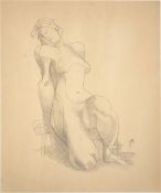 Jeanne Mammen. ”Kniender weiblicher Akt, sich nach hinten abstützend”. Circa 1939-45