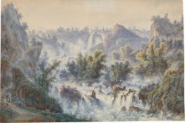 Edward Theodore Compton (?). Tivoli waterfalls.