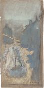 Édouard Vuillard. ”Troncs d'arbre dans un chemin enneigé” (Tree trunks on a snow-covered path). 1917